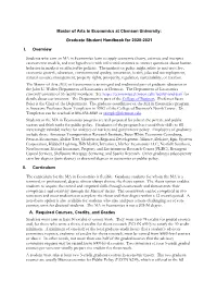 Master of Arts in Economics at Clemson University