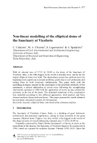 Non-Linear Modelling of the Elliptical Dome of the Sanctuary at Vicoforte