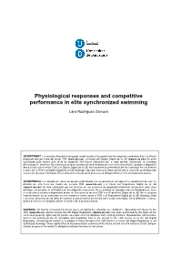 Physiological Responses and Competitive Performance in Elite Synchronized Swimming