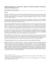 Refusal to Supply [Part 2]: a Discussion of Approaches to Mitigate the Impact of Financial De- Risking on Developing Countries