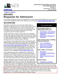 Request for Admissions
