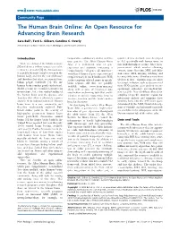 The Human Brain Online: an Open Resource for Advancing Brain Research