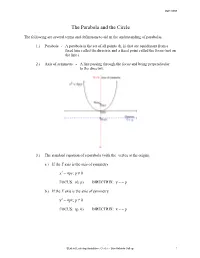 The Parabola and the Circle