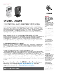 Zebra DS9208 Specs
