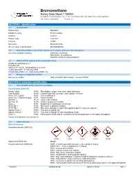 Bromomethane Safety Data Sheet 1100901 According to Federal Register / Vol