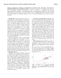 Ceres Subsurface Mineral Composition Detected by Spectral Analysis of Crater Central Peak Material (Ccp)