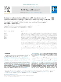 Continuous and Cumulative Acidification and N Deposition