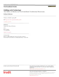Fiddling with Technology:: the Effect of Media on Newfoundland Traditional Musicians