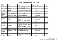 Index to Inventory - Maps 1850 - 1899