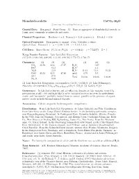 Monohydrocalcite Caco3 • H2O C 2001-2005 Mineral Data Publishing, Version 1