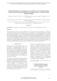 Three-Dimensional Mapping of an Ancient Cave Paintings Using Close-Range Photogrammetry and Terrestrial Laser Scanning Technologies
