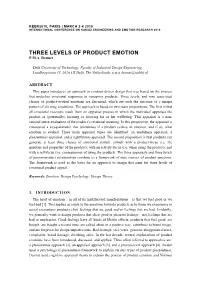 Three Levels of Product Emotion P.M.A