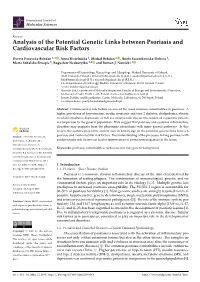 Analysis of the Potential Genetic Links Between Psoriasis and Cardiovascular Risk Factors