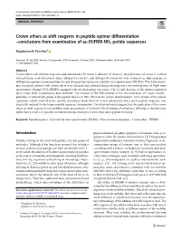 Crown Ethers As Shift Reagents in Peptide Epimer Differentiation –Conclusions from Examination of Ac-(H)FRW-NH2 Petide Sequences
