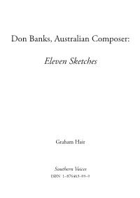 Don Banks, Australian Composer