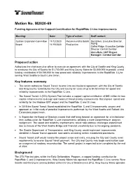 Motion No. M2020-69 Funding Agreement for Capped Contribution for Rapidride C Line Improvements
