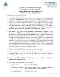 NOTICE of STATEMENT of RECEIVER (Subsections 245(1) and 246(1) of the Act)