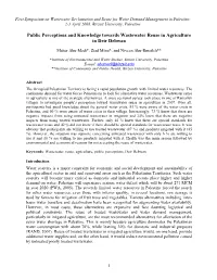 Public Perceptions and Knowledge Towards Wastewater Reuse in Agriculture in Deir Debwan