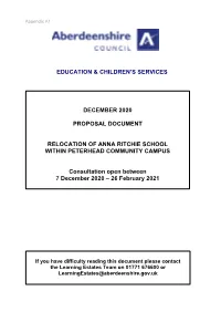 Relocation of Anna Ritchie School Proposal Document