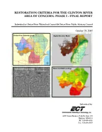 Restoration Criteria for the Clinton River AOC: Phase I Final Report