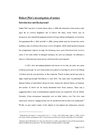Robert Plot's Investigation of Nature