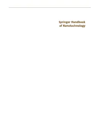 Springer Handbook of Nanotechnology