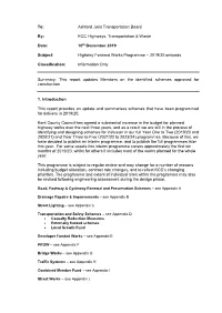 Subject: Highway Works Programme 2011/12