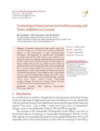 Technological Innovations in Food Processing and Value Addition to Coconut