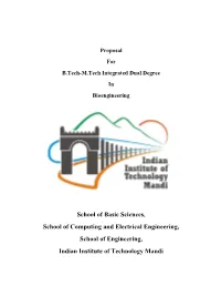 B.Tech.-M.Tech. Integrated Dual Degree in Bio-Engineering