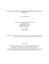 Heat Tolerance of Reptile Embryos in a Changing World: Physiological Mechanisms and Ecological Effects