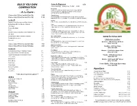 La Mesa Takeout Menu (New)