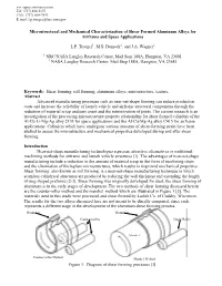 Microstructural and Mechanical Characterization of Shear Formed Aluminum Alloys for Airframe and Space Applications