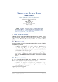 Multiplayer Online Games Insecurity (Neverfeelsafewhileplayingonline)
