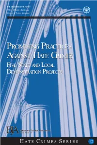 Promising Practices Against Hate Crimes: Five State and Local Demonstration Projects