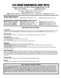 Rubberducks Game Notes 051518