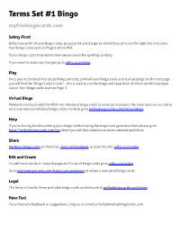 Terms Set #1 Bingo Myfreebingocards.Com