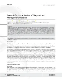 Breast Infection: a Review of Diagnosis and Management Practices