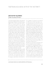 Facebook As a New Layer of the Internet