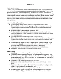 POOL RULES Guest Responsibilities There Is a Risk in the Participation Of