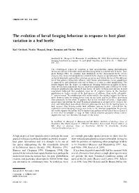 The Evolution of Larval Foraging Behaviour in Response to Host Plant Variation in a Leaf Beetle