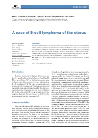 A Case of B-Cell Lymphoma of the Uterus