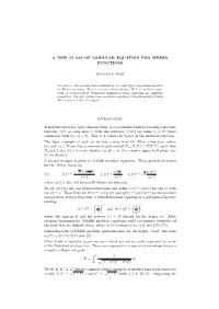 A New Class of Modular Equation for Weber Functions