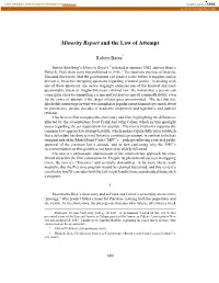 Minority Report and the Law of Attempt