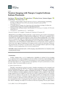 Neutron Imaging with Timepix Coupled Lithium Indium Diselenide