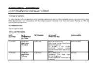 PLANNING COMMITTEE – 5 SEPTEMBER 2016 APPLICATIONS DETERMINED UNDER DELEGATED POWERS PURPOSE of REPORT to Inform Members of Th