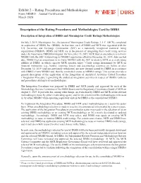 Rating Procedures and Methodologies Form NRSRO – Annual Certification March 2020