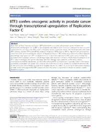 BTF3 Confers Oncogenic Activity in Prostate Cancer Through