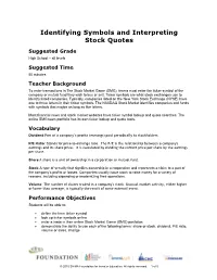 Identifying Symbols and Interpreting Stock Quotes