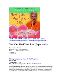 Louise L Hay Extract of Book