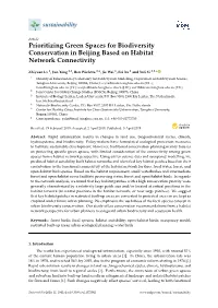 Prioritizing Green Spaces for Biodiversity Conservation in Beijing Based on Habitat Network Connectivity
